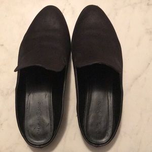 Black loafer mules